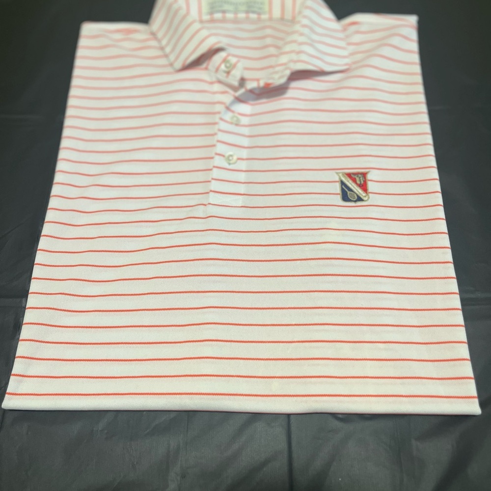 Holderness & Bourne Classic Orange Striped Polo Shirt